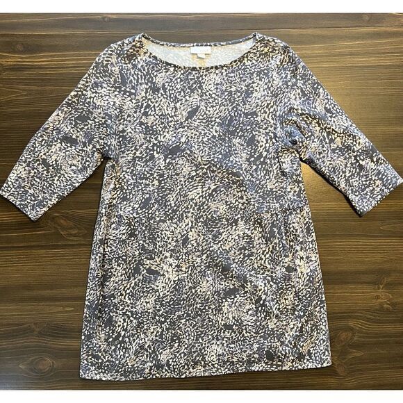 Pure J. Jill 3/4 Sleeve Top‎ Women's Small Crew Neck Cotton Modal Rayon Abstract - Picture 3 of 10